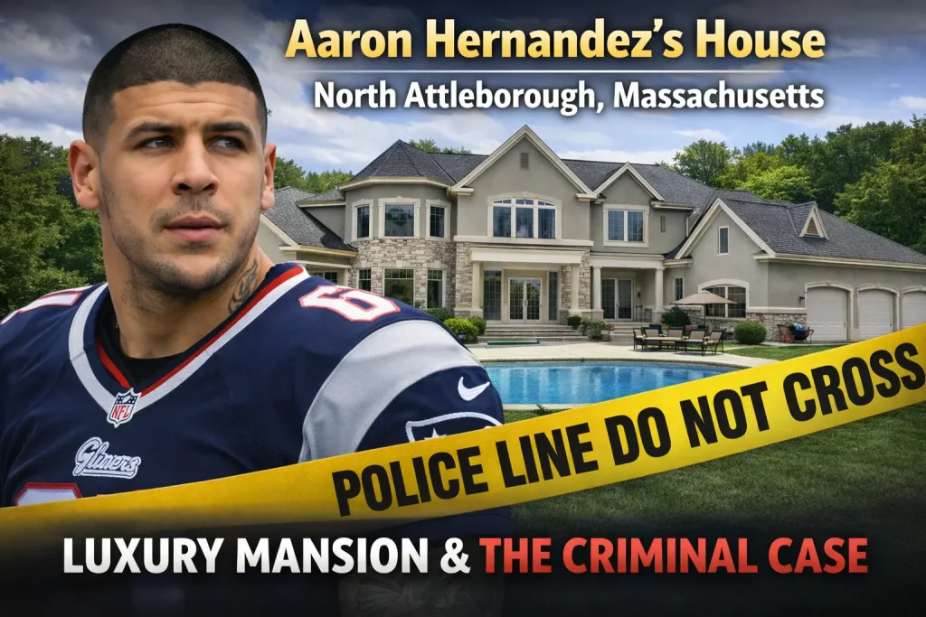 Aaron Hernandez house in North Attleborough Massachusetts luxury mansion with pool