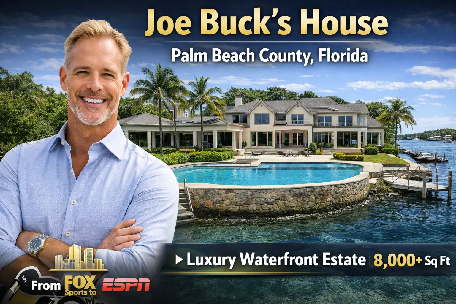 Joe Buck house in Palm Beach County Florida luxury waterfront home